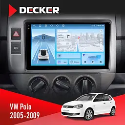 Штатна магнітола Volkswagen Polo 2005-2009 Decker D9-010 6x128, DSP, 4G, 2K Decker (НФ-00004833)