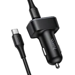 АЗП Hoco Z63A Barry PD42W+QC3.0 (2USB-A/1C) + кабель Type-C to Type-C Black - мініатюра 4
