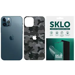 Захисна плівка SKLO Back (тил+лого) Camo для Apple iPhone X (5.8) Сірий / Army Gray