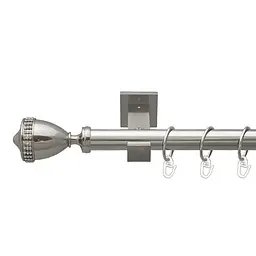 Карниз Orvit Етернія металевий однорядний техно гладка труба кільце металеве Нержавіюча Сталь 25 мм 200 см (00-00026482)