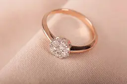 Каблучка з жовтого і білого золота з бриліантами 15 K-0255 - мініатюра 3