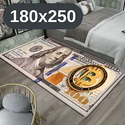 Стильний та зносостійкий килим для дому "100 доларів Bitcoin "180х250" KT8000214
