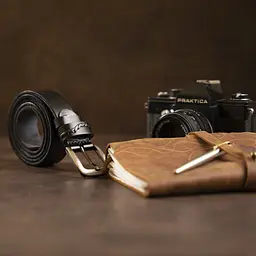 Ремінь класика чоловічий 20123 Vintage чорний 107 см - мініатюра 10