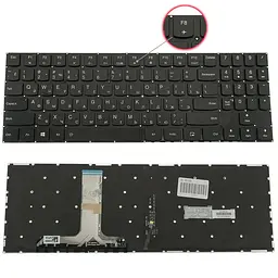 Клавіатура для ноутбука LENOVO (Legion: Y530-15) rus чорний без фрейма підсвічування клавіш (чорний bezzel)