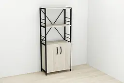 Етажерка 3/60 Ferrum-decor Серії Конект із тумбою 144x60x28 Чорний ДСП Сонома (FRD-104445) - мініатюра 2