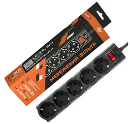 Мережевий фільтр-подовжувач LogicPower LPX5 2m Black - мініатюра 3