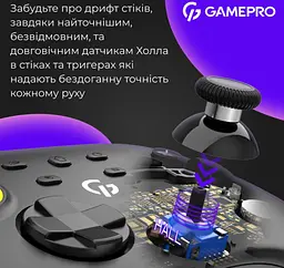 Геймпад джойстик GamePro GP-X13-B Xinput Bluetooth/2.4G/USB (Switch/PC/iOS/Android) Black - мініатюра 6