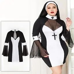 Еротичний костюм черниці JSY P71109 Plus size - мініатюра 6