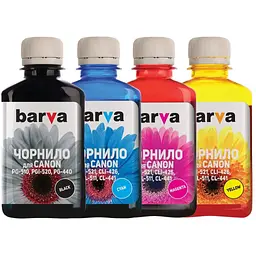 Комплект чорнил Barva Canon PG-440/445/510/512, CL-441/446/511/513, C/M/Y/K, 4 x 180 г чорнил (CPGI520-180-MP)