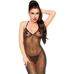 Сукня з люрексовою ниткою і стрингами Penthouse - Love on Fire Black L/XL