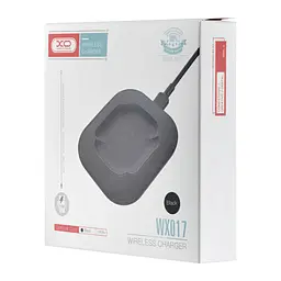 Бездротовий зарядний пристрій XO WX017 10W wireless fast charger Чорний - мініатюра 2
