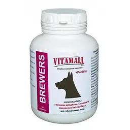 Кормова добавка VitamAll з пивними дріжджами та часником, для великих собак, 90 табл/180 г