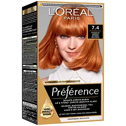 Уцінка. Стійка фарба для волосся L'Oreal Paris Preference 7.4 Kupferblond 174 мл 