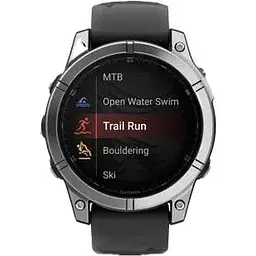 Смарт-годинник Garmin Fenix E 47mm AMOLED Stainless Steel with Black Silicone Band (010-03025-02/00) - мініатюра 7
