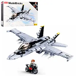Конструктор SLUBAN Model Bricks Бойовий літак 682 деталі (M38-B0928)
