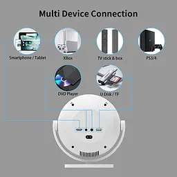 Проєктор H96 MAX BL360 LED LCD HD 200AL 16:9 H713 1G/8G Android 11.0 HDMI WiFi BT біло-чорний - мініатюра 3