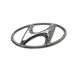 Емблема Hyundai 115х58 мм Пластик на скотчі Хром (OEM: 86300-4R100, 863004R100) - мініатюра 2