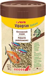 Сухий корм Sera Vipagran Nature для всіх акваріумних риб які харчуються у середніх шарах води гранули 100 м