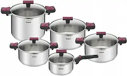 Набір посуду Cook&Clip, 10предметів, нержавіюча сталь,бакеліт, скло Tefal kuh0014726