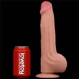 Фалоімітатор LoveToy Sliding-Skin Dual Layer Dong 29 см тілесний - мініатюра 17