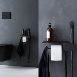 Гігієнічний душ прихованого монтажу Am.Pm Like з полицею black matt F0202622, Чорний матовий - мініатюра 4
