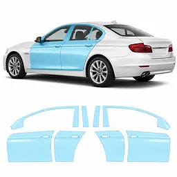 Антигравійна захисна бронеплівка за лекалами для BMW 5 Series F10 facelift 2013-2017 - зони дверей і стійки вікон