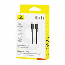 Кабель Baseus Silky Series Fast Charging Cable Type-C to Type-C 100W 1m Black - мініатюра 2