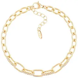 Браслет XUPING Позолота 18K "Ланцюжок Якірний з цирконієм» розмір з ланцюжком 17-20.5см х 5мм (259101)