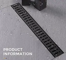 Душовий канал Gappo G85007-36 70x500 мм нержавіюча сталь чорний - мініатюра 2