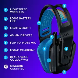 Навушники Logitech G535 Lightspeed Wireless Console Black (939-002219) - мініатюра 6