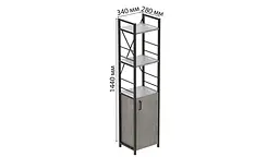 Етажерка 3/34 Ferrum-decor Серії Конект з тумбою 144x34x28 Чорний ДСП Бетон (FRD-104427) - мініатюра 3