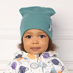 Шапка дитяча двошарова DoRechi демісезонна об'єм голови 48 - 52 см (12 місяців - 4 роки) Зелений - мініатюра 4