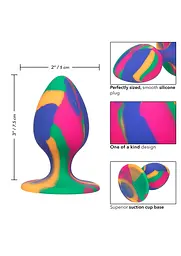 Анальна пробка CalExotics Tie-Dye Plug Medium 7.5 см мульти - мініатюра 7
