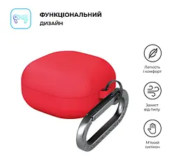 Силіконовий чохол для навушників Samsung Galaxy Buds Core, Hang Case, червоний, ультратонкий захисний кейс товщиною 2 мм, захист від подряпин, пилу та ударів, компактний, з карабіном для кріплення, ArmorStandart (ARM88044) - мініатюра 2