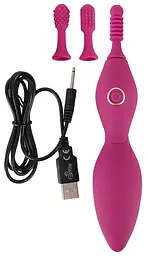 Кліторальний вібратор Sweet Smile Spot Vibrator With 3 Tips 17.9 см рожевий - мініатюра 3
