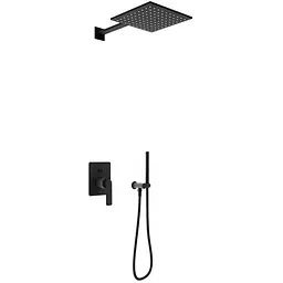 Душова система Kohlman Experience 25 black + BOX прихованого монтажу QW210EBQ25, Чорний матовий