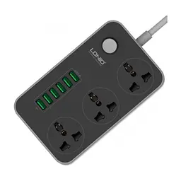 Мережевий фільтр живлення LDNIO SC3604, 3 роз, 6 USB, 2м, Black (SC3604)