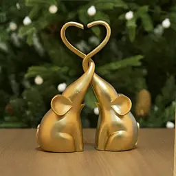 Декоративна статуетка MBM My Home Пара слоників золота (DH-ST-25 GOLD) - мініатюра 5