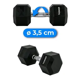 Гантель шестигранна Thunder 17,5 кг (HEXAGONAL-DUMBBELLS-17,5K) - мініатюра 6