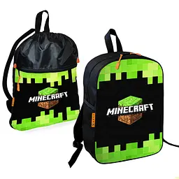 Шкільний рюкзак дитячий Minecraft + Сумка для взуття спортивної форми рюкзак-мішок для хлопчика (01708)