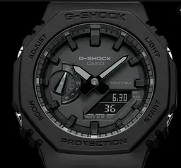 Чорні полімерні чоловічі наручні годинники Casio оригінал Японія G-Shock GA-2100-1A1ER з полімерним ремінцем - мініатюра 3