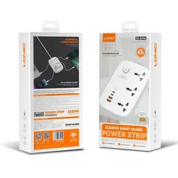 Подовжувач-мережевий фільтр LDNIO SC3416 65W (3 розетки 2 х Type-C +2 х USB) 2 м - мініатюра 3