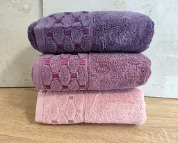 Набір махрових турецьких рушників Zeron 3 штуки 50х90 Microcotton Puanli Desen