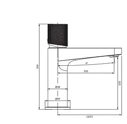 Змішувач для раковини Omnires Contour (CT8010AT) - мініатюра 4