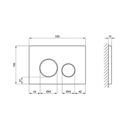 Клавіша змиву Qtap Nest QT0111M11111SAT, Хром матовый - мініатюра 2