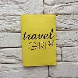 Обкладинка для паспорта Travel girl 5 (жовтий) - мініатюра 2