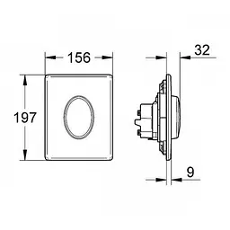 Клавіша змиву Grohe SKATE & SKATE AIR, Хром 38564000 - мініатюра 2