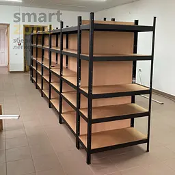Стелаж металевий БОНА Оптіма 180х90х40 см 5 полиць МДФ Чорний (287607) - мініатюра 4