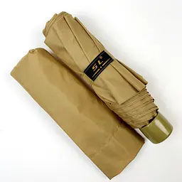 Жіноча складана парасолька механічна S&L 97 см бежева - мініатюра 6