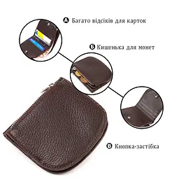 Напівкругле портмоне жіноче з натуральної шкіри флотар Canpellini 21835 коричневе - мініатюра 4
